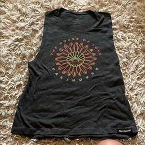 Gray and Orange Fasthouse Muscle Tee with Wide Arm Openings